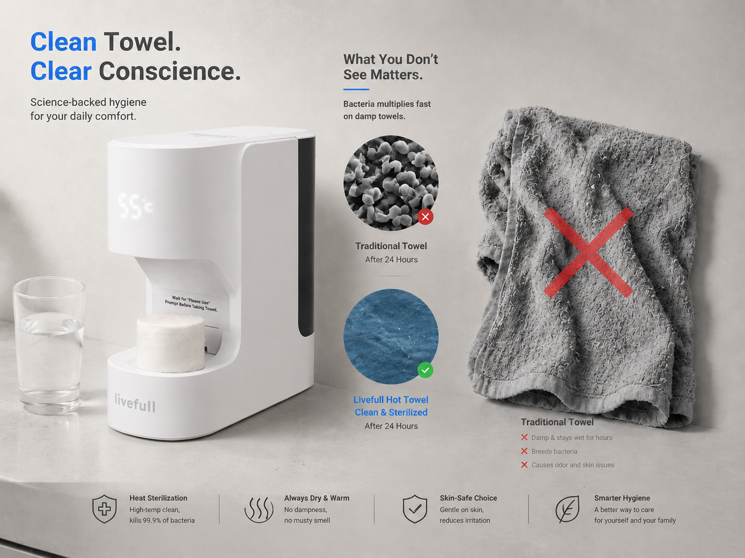 Your Towel Is 200x Dirtier Than Toilet Seat. Fixed.