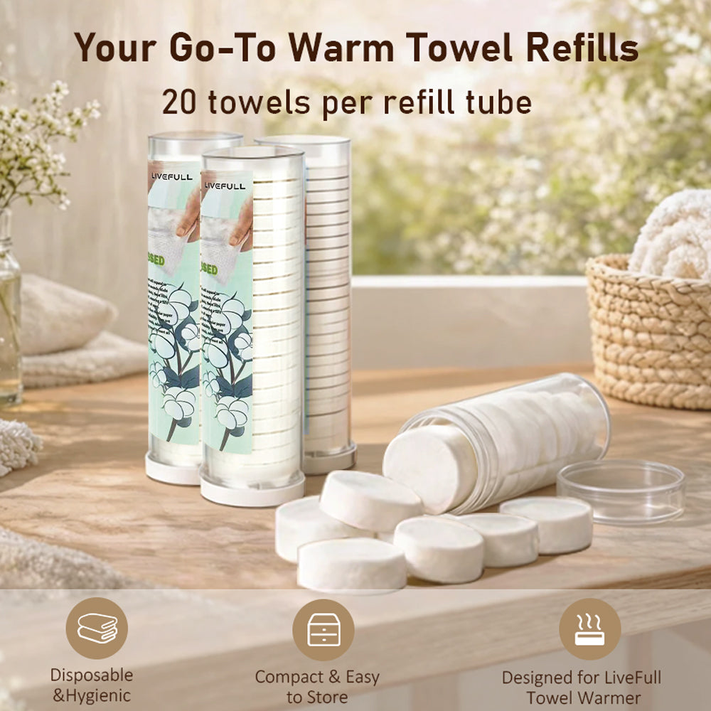LiveFull Towel Refills for Hot Towel Warmer-60 / 120 / 180 /360 Pcs Options
